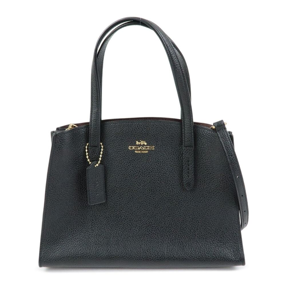 Coach Charlie Carryall 28 Leather Handbag Black
